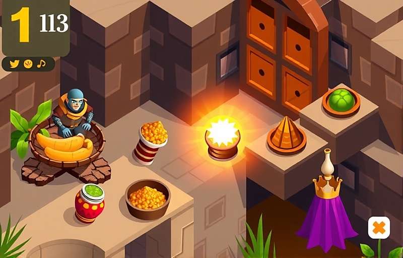 Cumin Hero Adventure Gameplay Screenshot Cumin Hero Adventure gameplay showing the hero collecting spices while avoiding obstacles